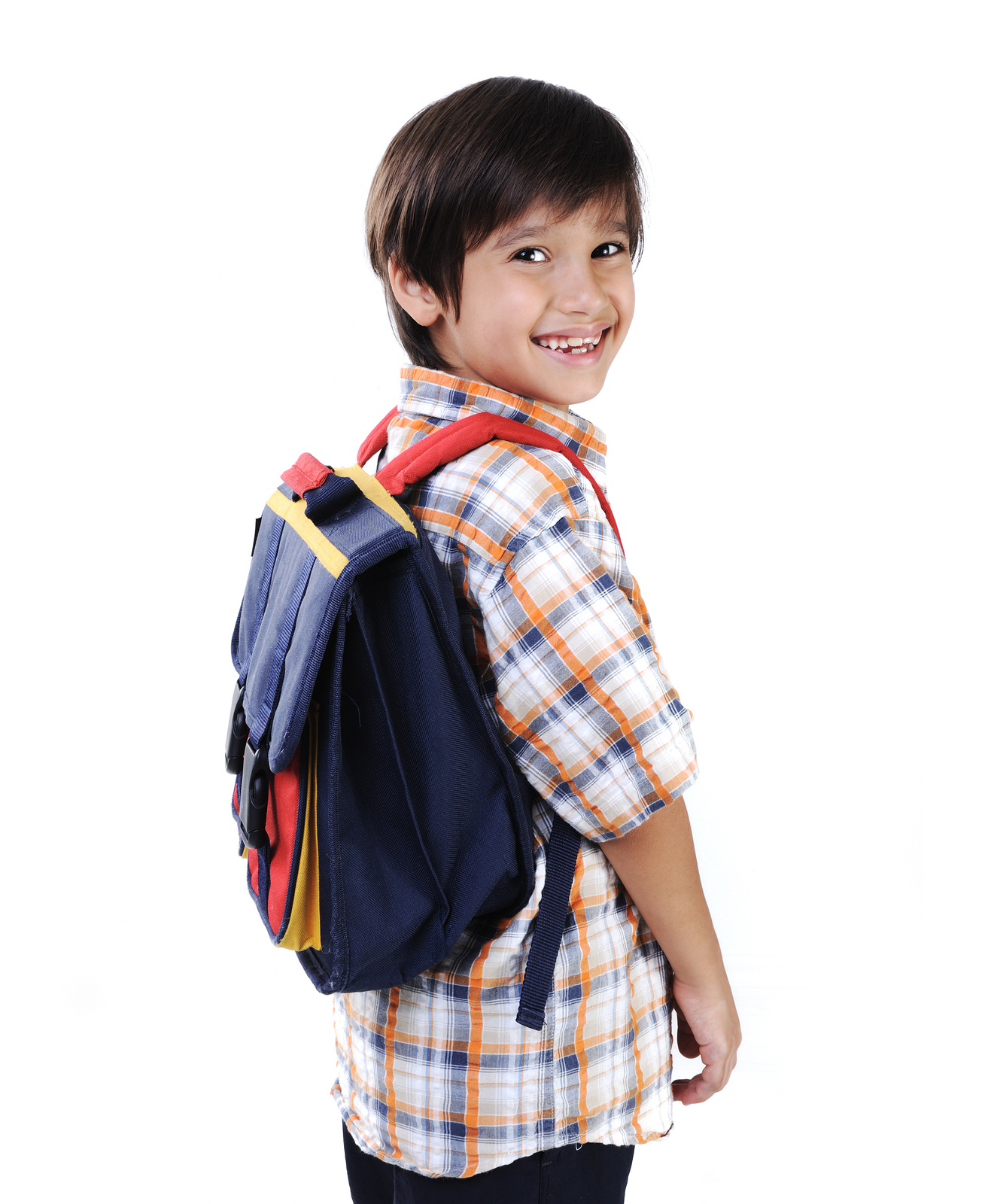 School kid isolated smiling